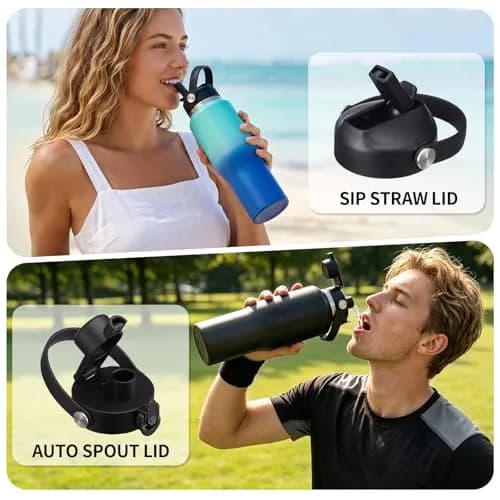 DIGJUPER 40oz Insulated Tumbler with Sleeve & 2 Lids | Keeps Cold 48 Hrs, Hot 24 Hrs thumbnail 4