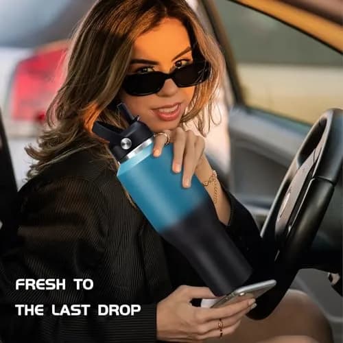 DIGJUPER 40oz Insulated Tumbler with Sleeve & 2 Lids | Keeps Cold 48 Hrs, Hot 24 Hrs thumbnail 7