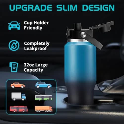 DIGJUPER 40oz Insulated Tumbler with Sleeve & 2 Lids | Keeps Cold 48 Hrs, Hot 24 Hrs thumbnail 2