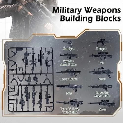 HIMIRICH Weapons Pack Military Toy Set 90 PCS | Educational Building Blocks for Kids 3-6 thumbnail 2