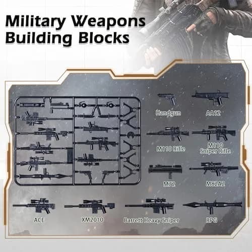 HIMIRICH Weapons Pack Military Toy Set 90 PCS | Educational Building Blocks for Kids 3-6 thumbnail 3