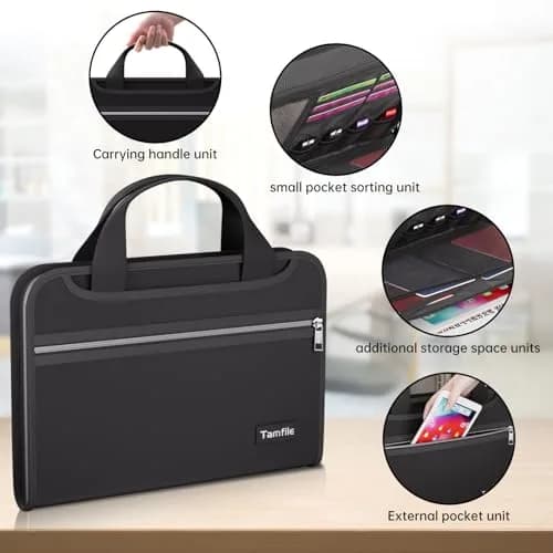 Tamfile Fireproof Accordion File Organizer, Expanding File Folder | Fire & Water Resistant Document Storage thumbnail 3