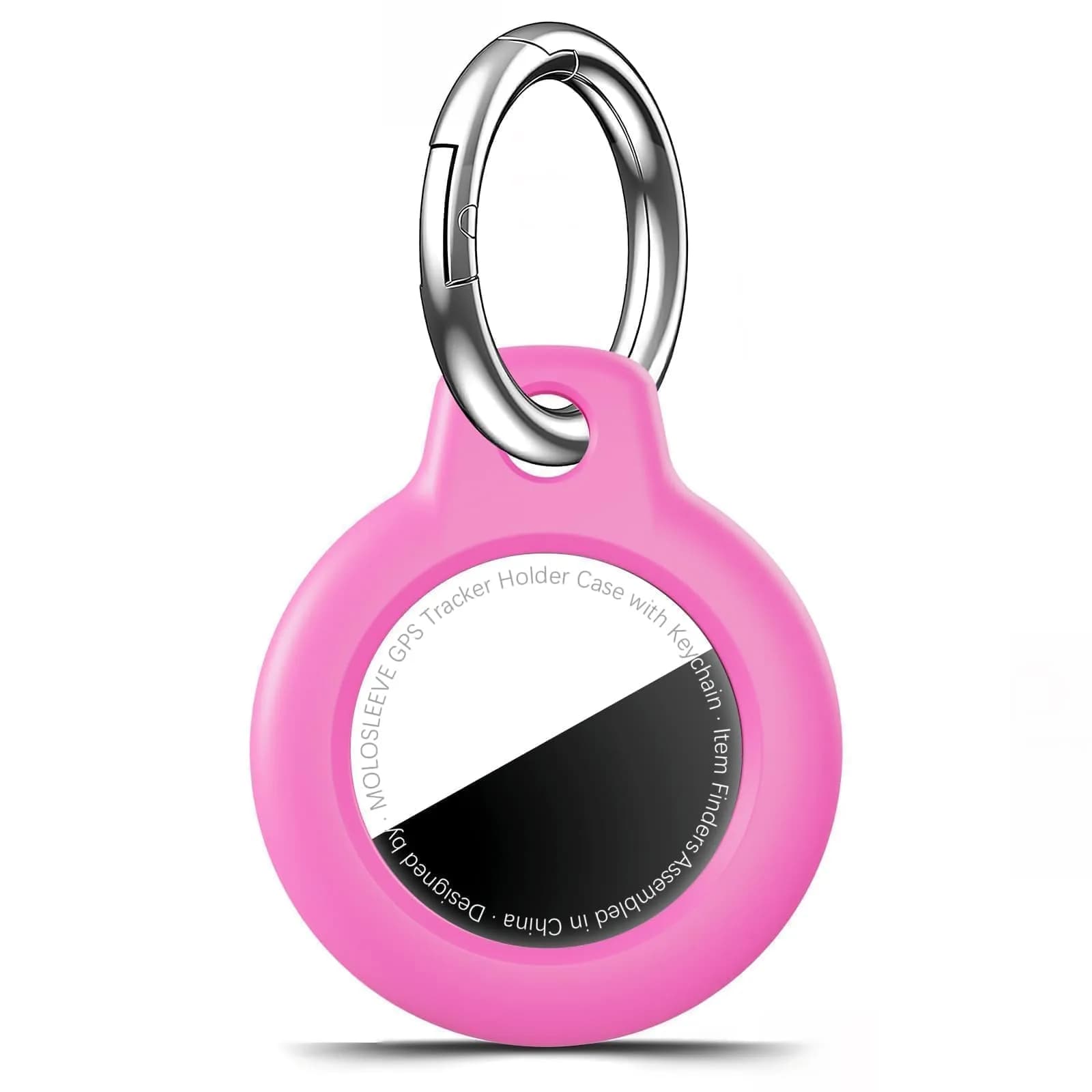 MOLOSLEEVE AirTag Keychain Case for 1st & 2nd Gen | Rose Red Hard PC Protective Cover