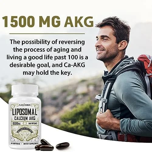 AJAXERRUE Liposomal Calcium AKG Supplement 1500 MG | High Absorption for Longevity & Energy thumbnail 8