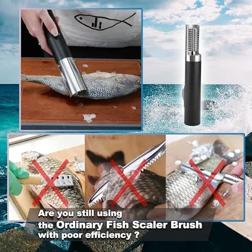 YiDeyuLL Electric Fish Scaler 29.21cm (11.5 inches) Black | Removes Scales Effortlessly thumbnail 2