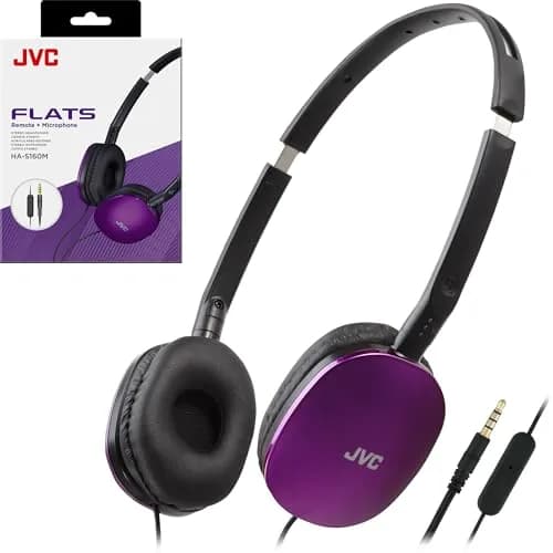 JVC Flats On-Ear Wired Headphones with Mic & Remote, 30mm Driver, Foldable Design, 1.2m (3.94ft) Cable | Powerful Sound for Calls & Music thumbnail 1