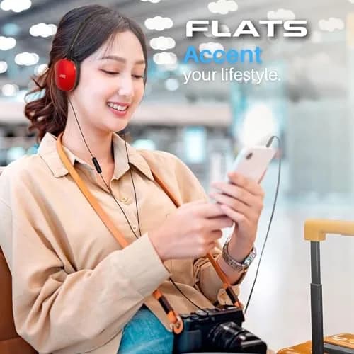 JVC Flats On-Ear Wired Headphones with Mic & Remote, 30mm Driver, Foldable Design, 1.2m (3.94ft) Gold-Plated Cable | Red thumbnail 3