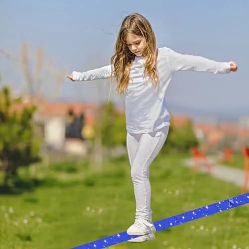 Just.smile 60ft Slackline Kit with Tree Protectors, Training Straps & Carry Bag | 2-inch Main Line, 440lb Capacity thumbnail 6