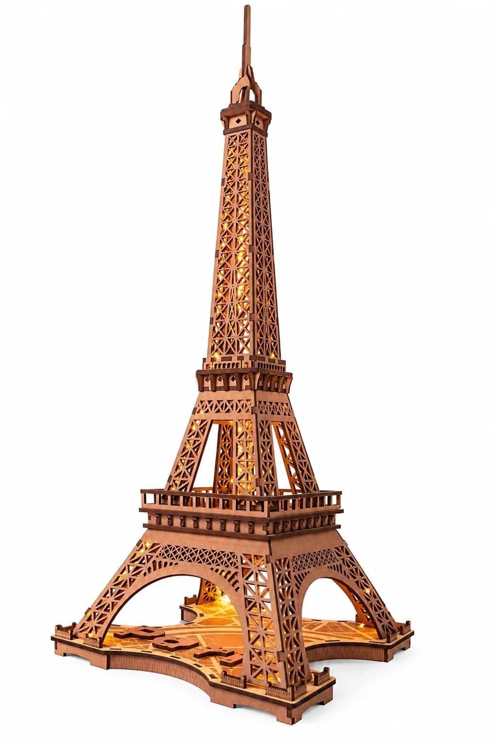 ROBOTIME 3D Puzzle for Adults DIY Model Building Kit Wooden Eiffel Tower | Elegant Architecture Toy - main product image
