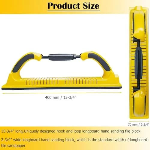 Toromp Hand Sanding Block 2-3/4" x 15-3/4" | Adjustable Radius Flex for Automotive & Woodworking thumbnail 2