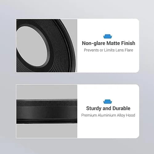 JJC EW-55 Lens Hood for Canon RF 28mm f/2.8 STM, 55mm Filter/Cap Compatible | Aluminum Alloy, Flare Reduction thumbnail 5