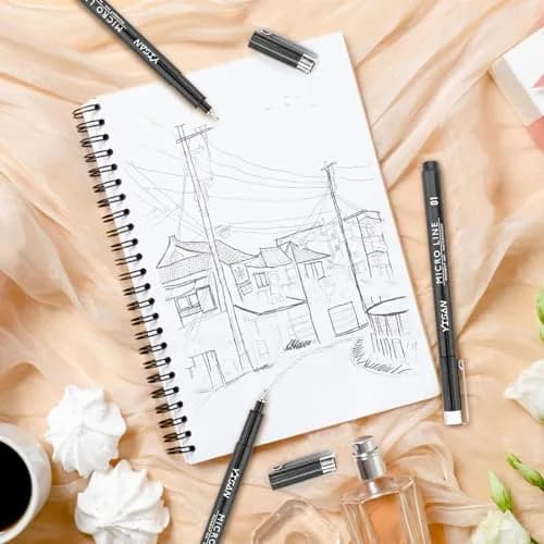 YISAN Ultra Fine Tip Pens Black 0.25mm | No Bleed, Precise Drawing, 6 PCS thumbnail 5