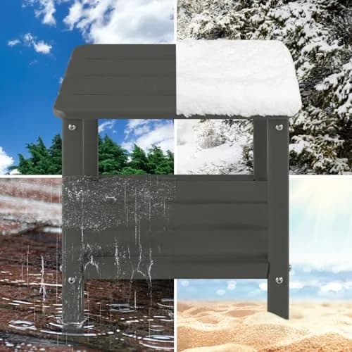 ABCPATIO Patio Side Table HDPE Double Layer Storage Square Dark Gray | Weather-Resistant & Easy to Assemble thumbnail 3