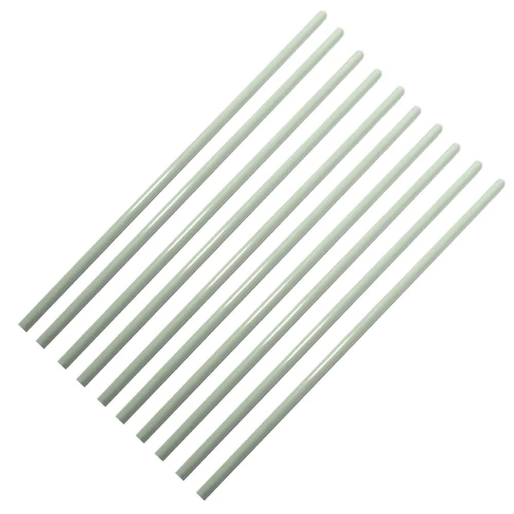 MOKOVI 8mm x 420mm Round Fiberglass Solid Rods | Pack of 10 | High Strength & Corrosion Resistant — white