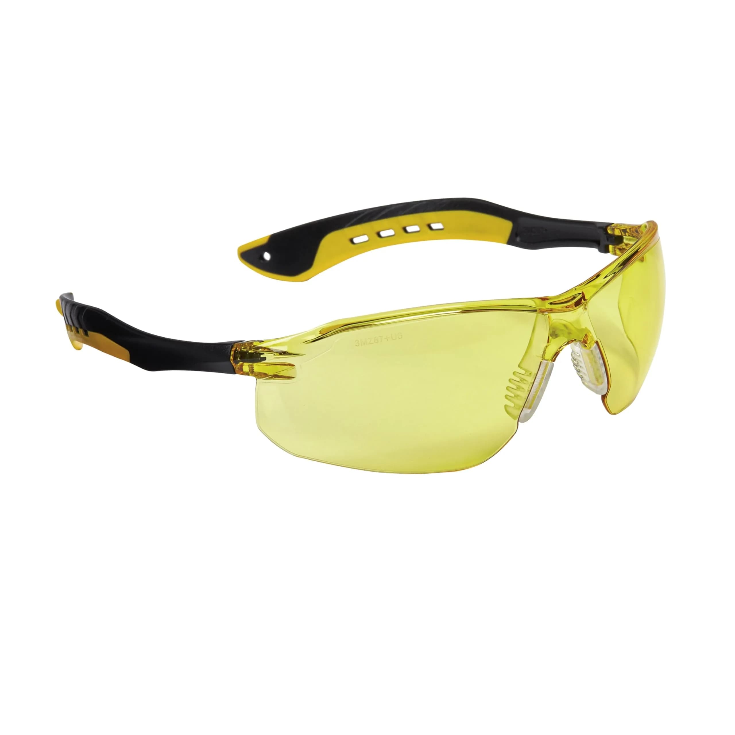3M Flat Temple Safety Eyewear with Scratch Resistant Lens, Amber Frame, 2-Pair | Impact & UV Protection - main product image