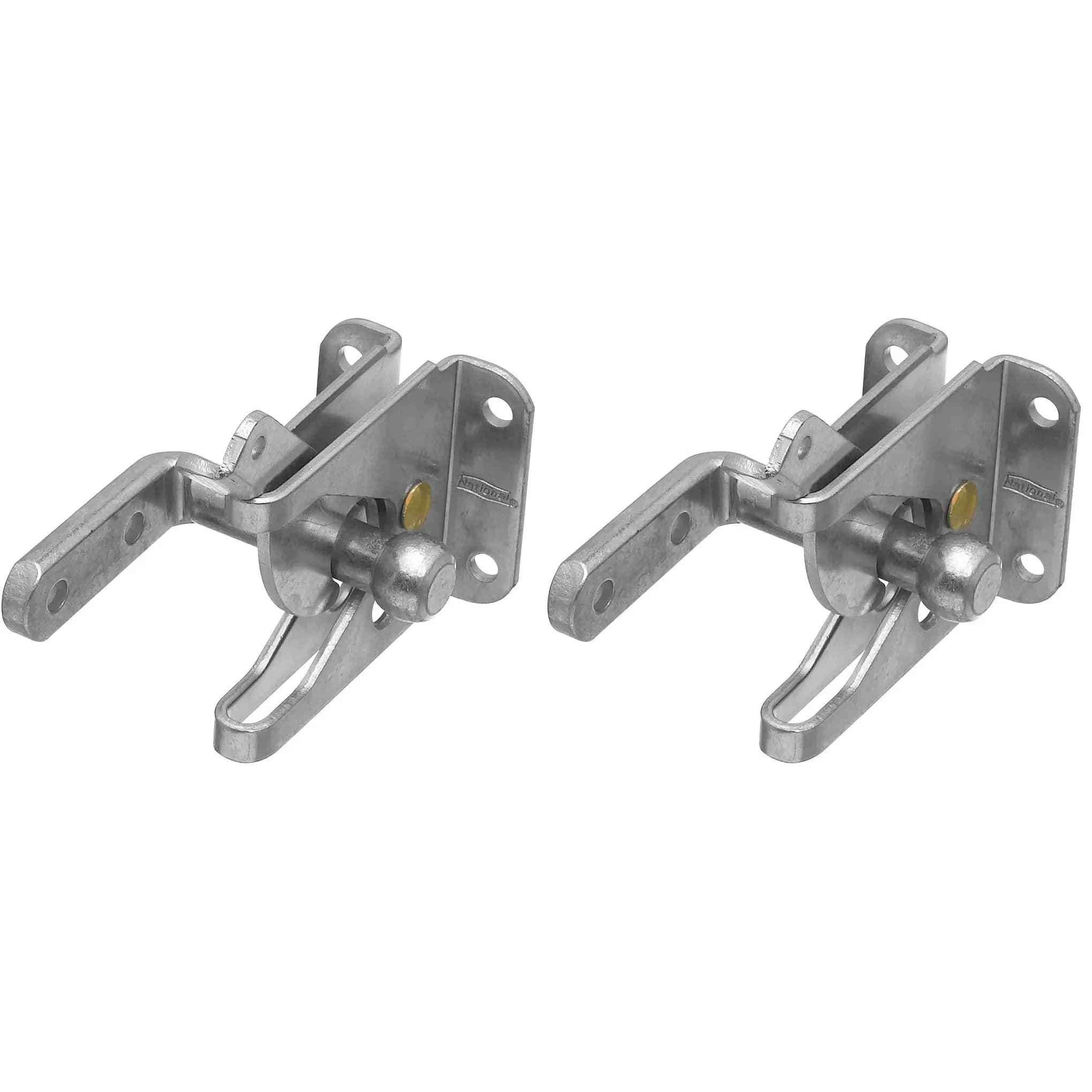 National Hardware N101-352 Automatic Gate Latch 2 Pack | Zinc Plated Alloy Steel for Out-Swing Gates