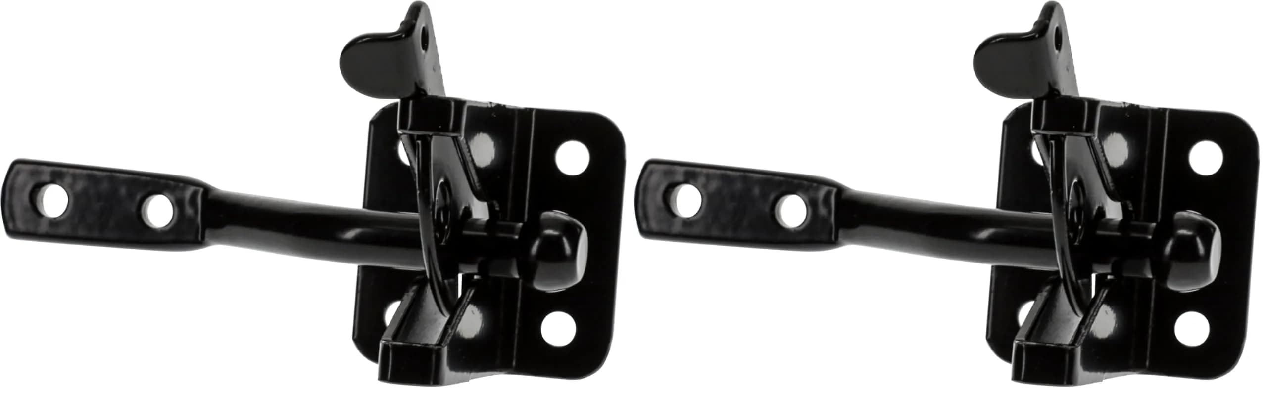 National Hardware Automatic Gate Latch N184-861 Black Pack of 2 | Heavy Duty Steel for Outswing Gates