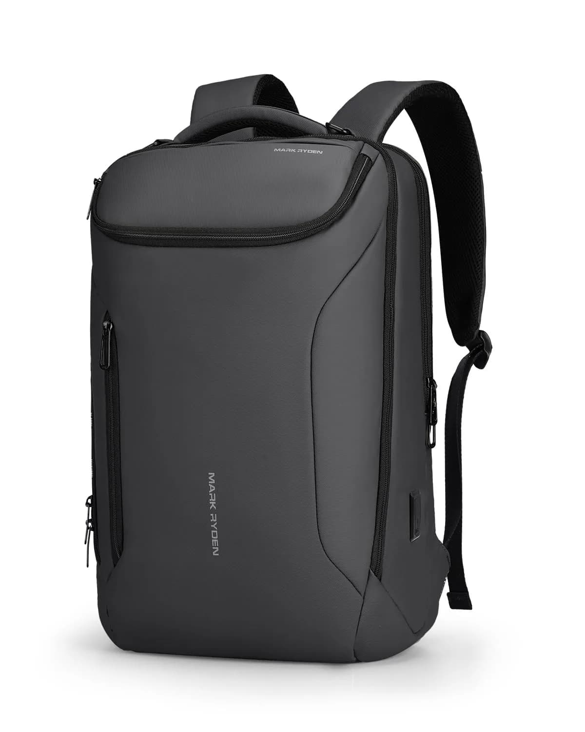 MARK RYDEN Business Backpack for Men, Waterproof 17.3 Inch Laptop Backpack with USB Charging Port & Sport Car Shape Design | 32L (1.2kg) — Grey-3 Pockets