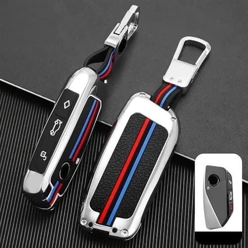 OLLEN Heavy Zinc Alloy Key Fob Cover for BMW 2023-2025+ Series, Fashion Silver (1 Pcs) thumbnail 1