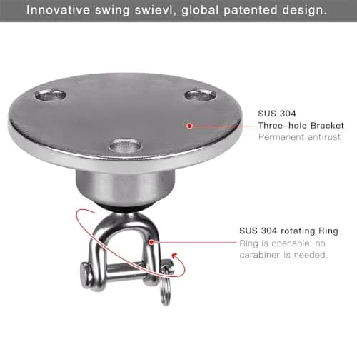 BeneLabel Stainless Steel Speed Bag Swivel Mount with 360° Rotation Hook | Heavy Duty Boxing Swivel for Punching Bag Platform thumbnail 4