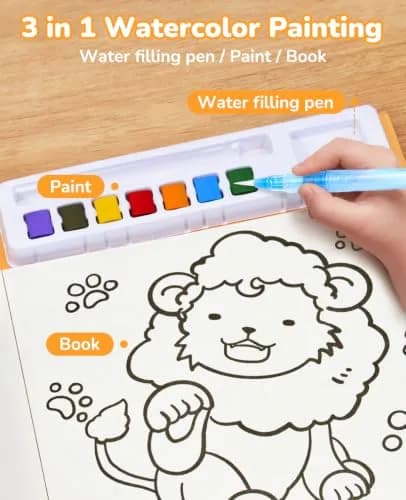 JoyCat Paint with Water Coloring Books for Toddlers (Common Knowledge Theme) 223 ml (7.55 cu in) | Mess-Free Toddler Art Activity thumbnail 3