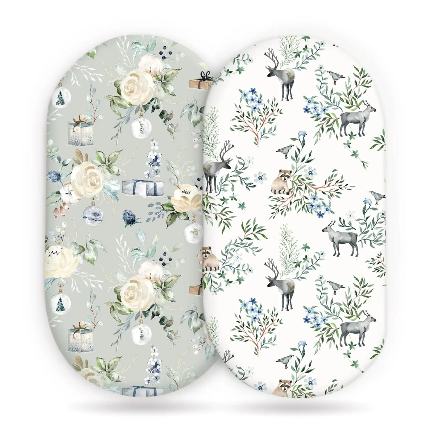 GRSSDER Ultra Soft Bassinet Sheet 2 Pack | Jersey Knit Fitted Sheet for Oval, Hourglass, Rectangular Mattresses (32" x 16" x 5") - main product image