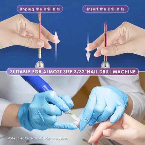 Depvko 21pcs Nail Drill Bits Set with Pink Holder Case, 3/32 Inch Diamond & Ceramic Bits | Professional Manicure Pedicure Tool thumbnail 4