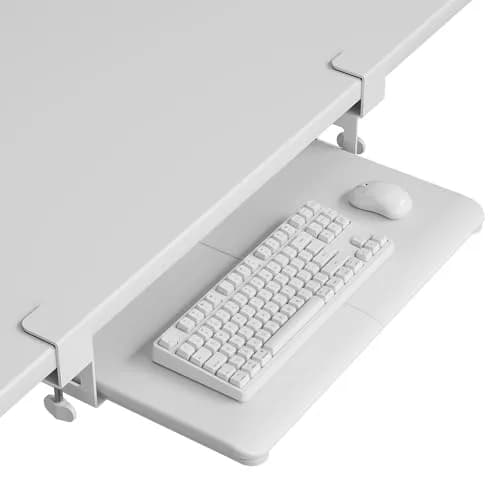 BONTEC Under Desk Keyboard Tray, Pull-Out Platform 25.6 x 11.8 in | Space-Saving Ergonomic Design thumbnail 1