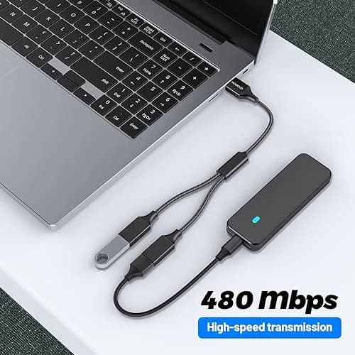 MOGOOD USB Y Splitter Cable, Dual USB 2.0 Power Cord Extension 2 Pack 10FT | Connect Two Devices Instantly thumbnail 6
