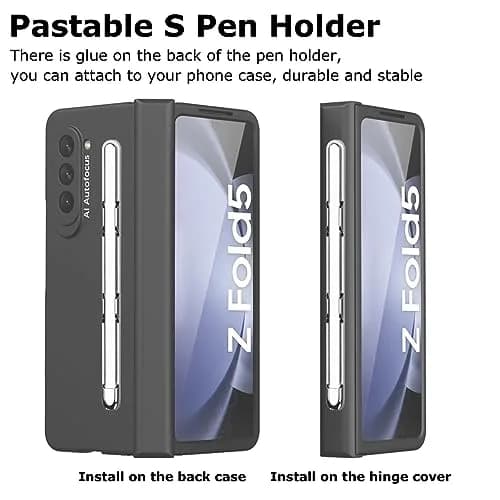 YQODSZ Shiny Silver Stylus Pen & S Pen Holder for Samsung Galaxy Z Fold 7/6/5 S Pen Edition, Adhesive Slim Stylus with Silicone Tip thumbnail 3