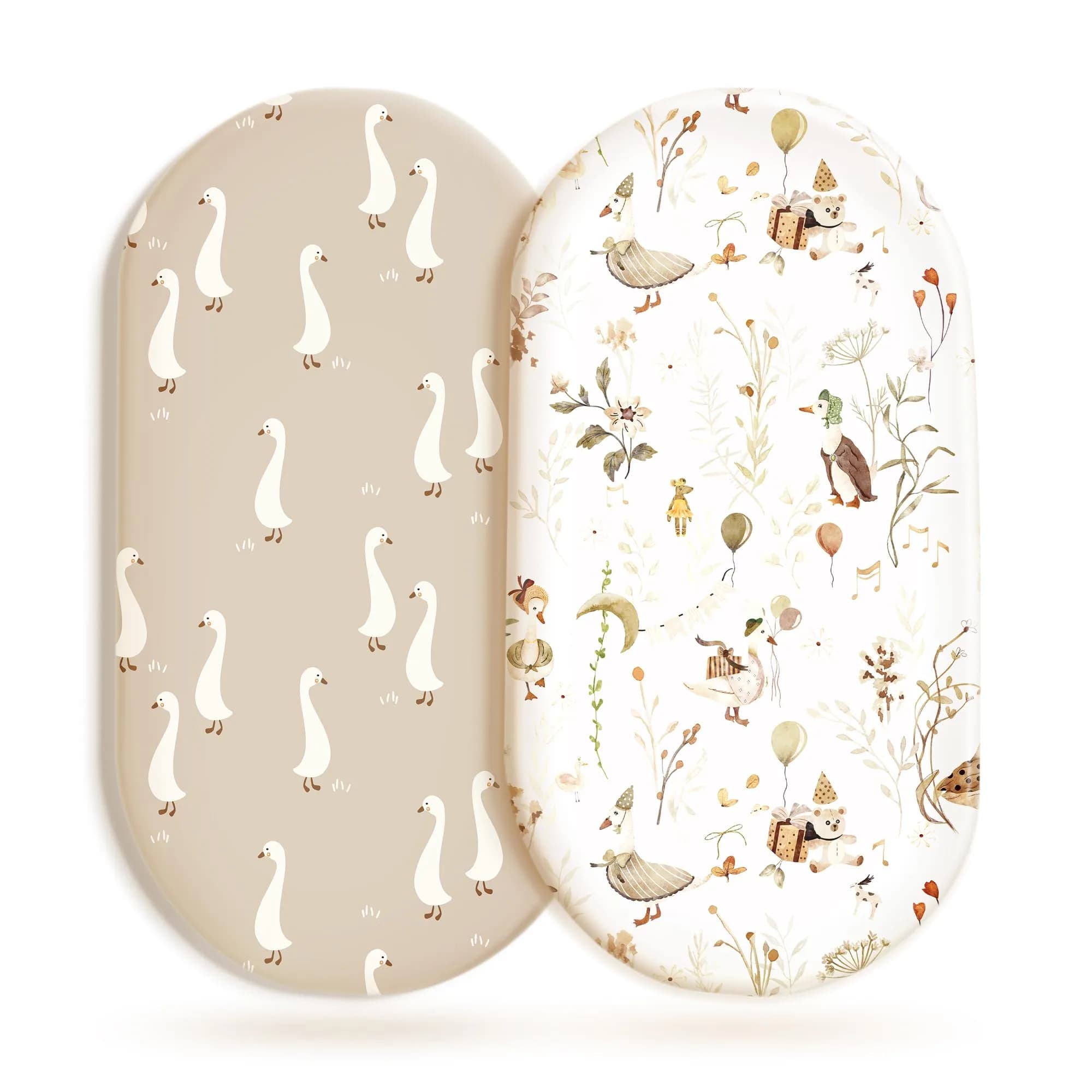 GRSSDER Ultra Soft Fitted Bassinet Sheets 2 Pack, 81cm x 41cm x 13cm (32" x 16" x 5") | Universal Fit for Oval, Rectangle, Moses Basket Mattresses - main product image