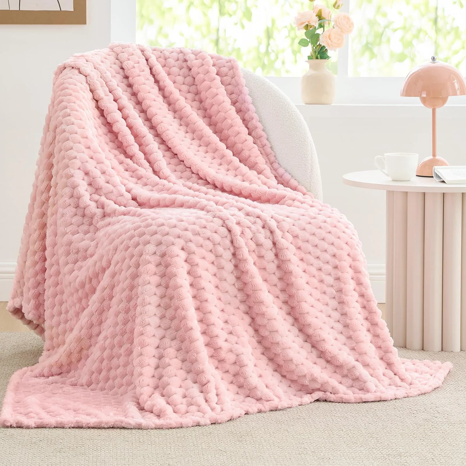 BEDELITE Pink Throw Blanket for Couch, 50"x60" | Cozy & Stylish Gift for Women - main product image