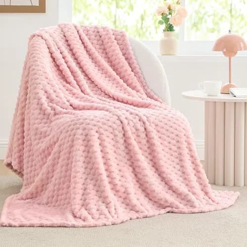 BEDELITE Pink Throw Blanket for Couch, 50"x60" | Cozy & Stylish Gift for Women thumbnail 1