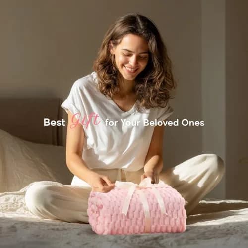 BEDELITE Pink Throw Blanket for Couch, 50"x60" | Cozy & Stylish Gift for Women thumbnail 2