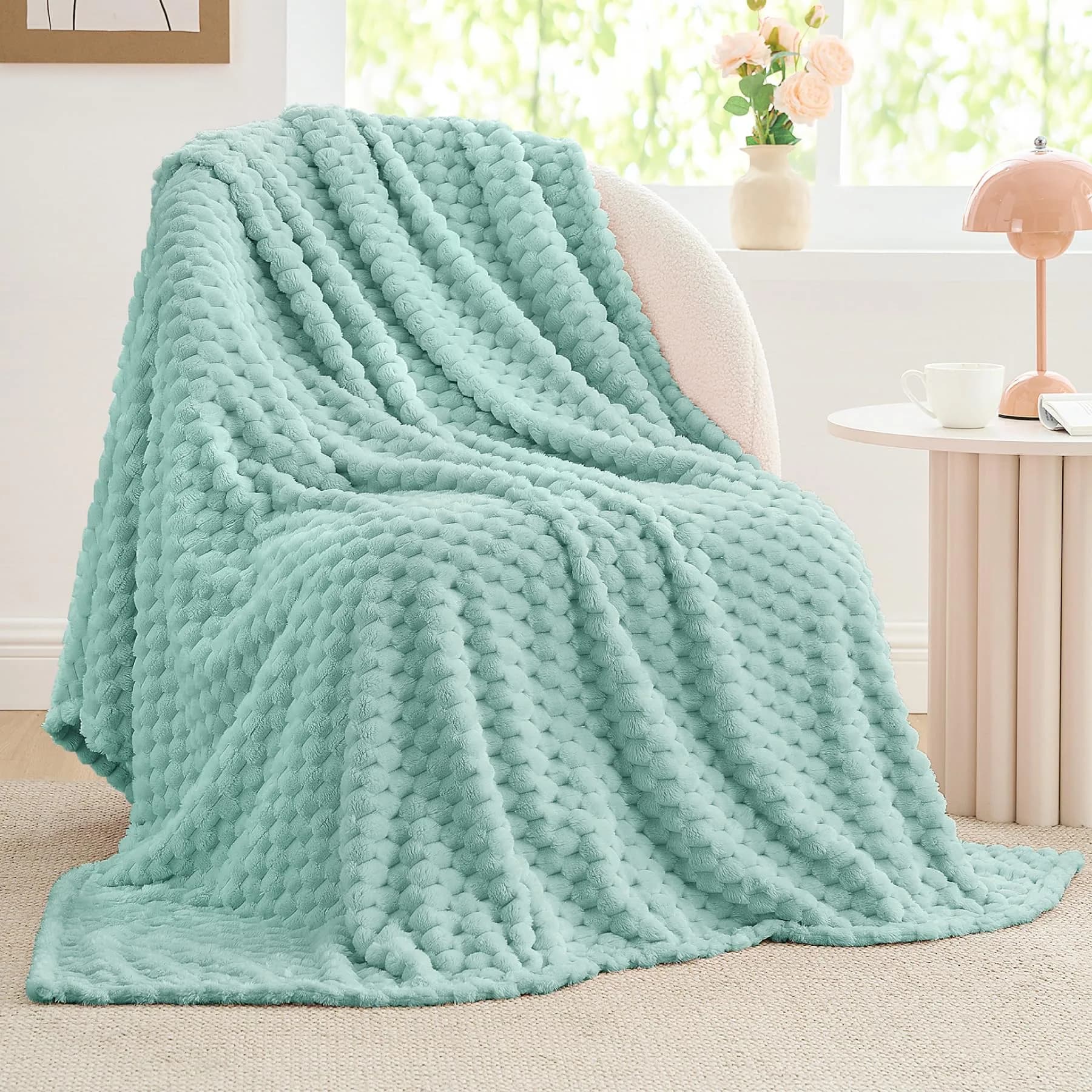 BEDELITE Pink Throw Blanket for Couch, 50"x60" | Cozy & Stylish Gift for Women — Haze Blue / Twin(60"x80")