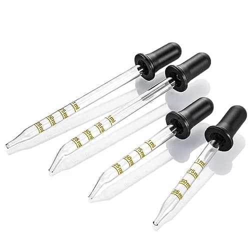 LANDNEOO 4 Pack, 1 mL Glass Eye Dropper with Measurement | Accurate Dose Pipette for Oils & Care thumbnail 1