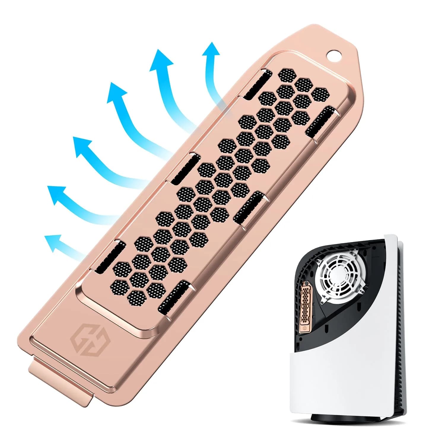 GRAUGEAR Metal Heat Dissipation Cover for PS5 M.2 SSD Expansion Slot | Bronze, Breathable Cellular Hole Design