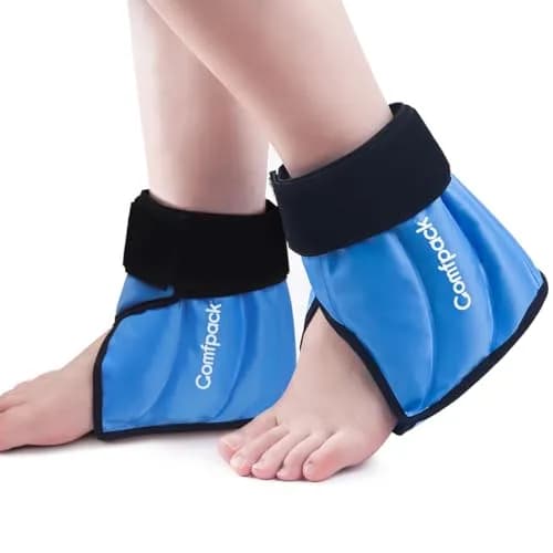 Comfpack 2 Pack Ankle Ice Pack Wrap with Elastic Strap | Targeted Pain Relief for Swelling, Plantar Fasciitis, Sprains thumbnail 1