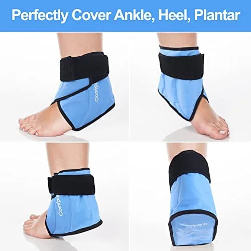 Comfpack 2 Pack Ankle Ice Pack Wrap with Elastic Strap | Targeted Pain Relief for Swelling, Plantar Fasciitis, Sprains thumbnail 3
