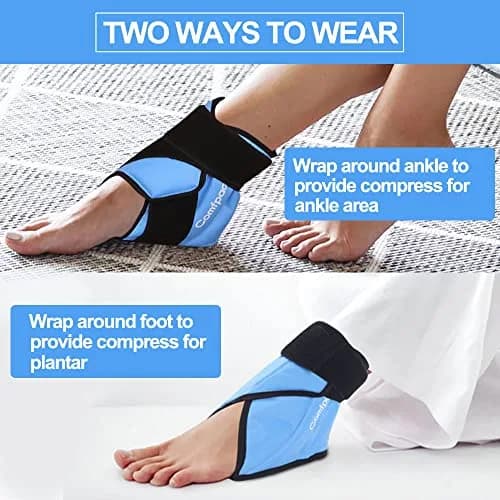 Comfpack 2 Pack Ankle Ice Pack Wrap with Elastic Strap | Targeted Pain Relief for Swelling, Plantar Fasciitis, Sprains thumbnail 4