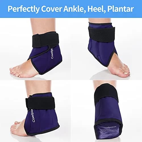 Comfpack Ankle Ice Pack Wrap Heel Ice Pack for Pain Relief, Hot Cold Therapy Cold Pack for Plantar Fasciitis, Achilles Tendonitis, Ankle Sprain, Foot Pain, 2Packs thumbnail 2