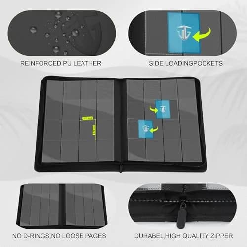 TCGUARD Trading Card Zipper Binder 17.5 x 13.3 inches | Secure 1020 Card Capacity | Waterproof & Shockproof thumbnail 2