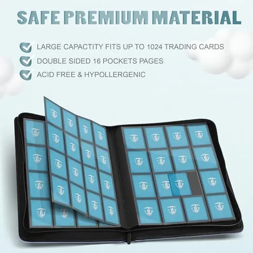 TCGUARD Trading Card Zipper Binder 17.5 x 13.3 inches | Secure 1020 Card Capacity | Waterproof & Shockproof thumbnail 3