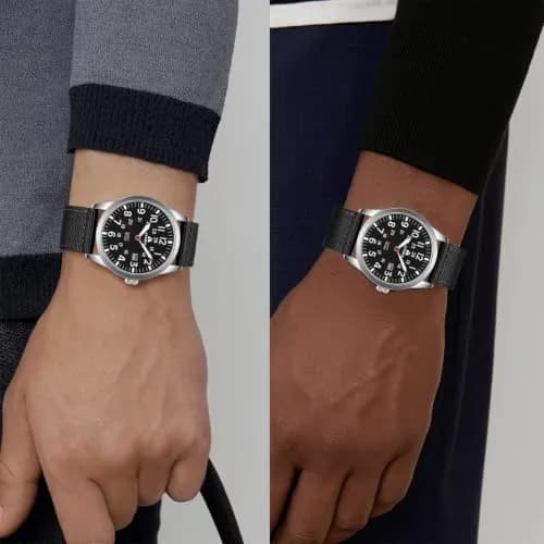 LN LENQIN Men's Military Sport Analog Quartz Watch with Date & Luminous Dial | 42mm Stainless Steel Case, 22mm Nylon Strap thumbnail 6