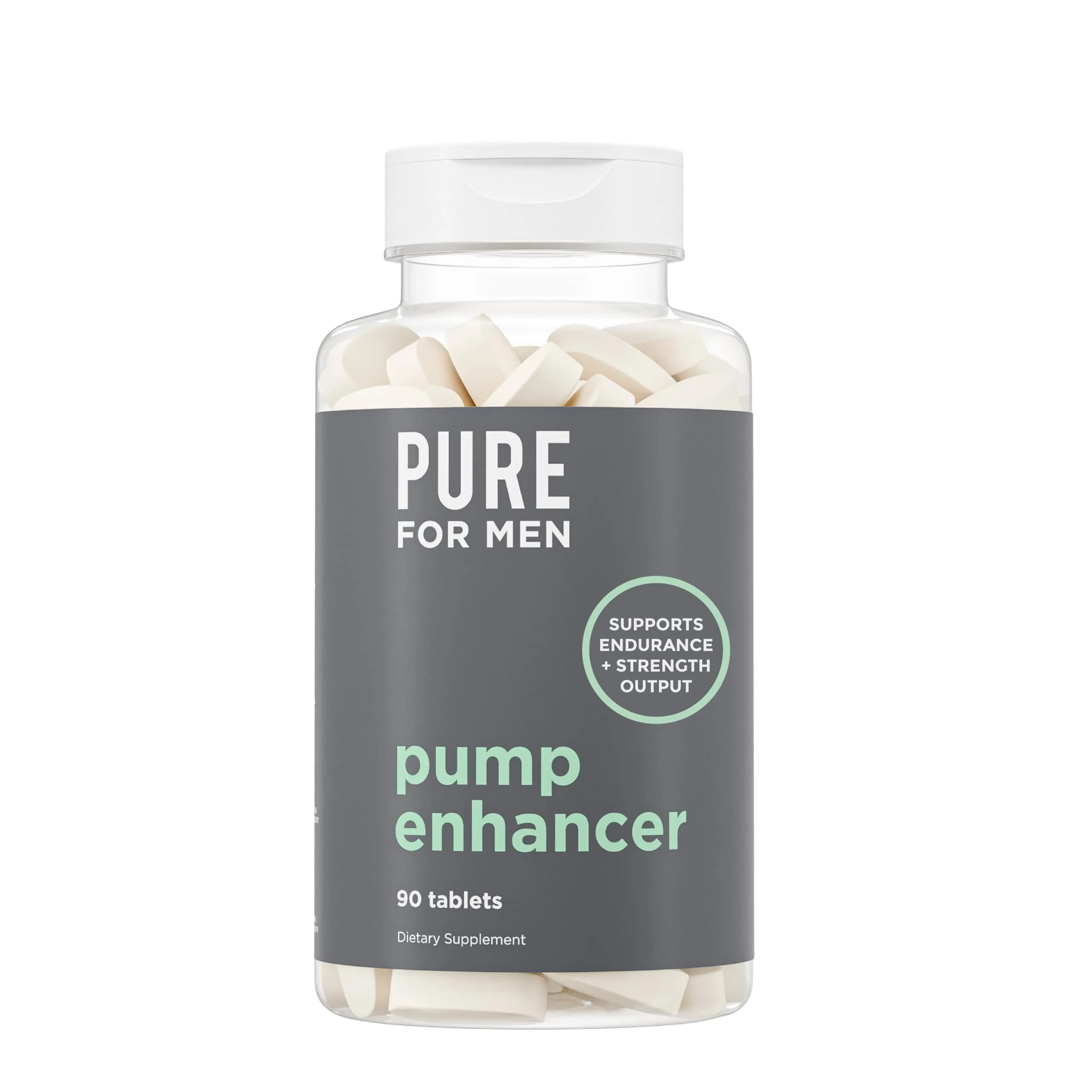 Pure for Men Pump Enhancer Pre Workout 90 Count | Nitric Oxide Booster for Muscle Pump & Energy