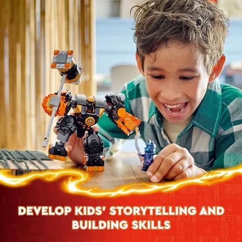 LEGO NINJAGO Cole’s Elemental Earth Mech Mini Ninja Toy, Customizable Action Figure for Kids 7+ | Build & Play thumbnail 5