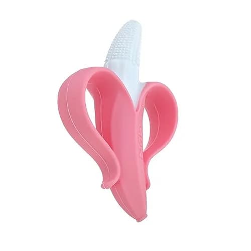 Nuby Nananubs Banana Massaging Teether Pink | BPA-Free Silicone for 3+ Months thumbnail 4