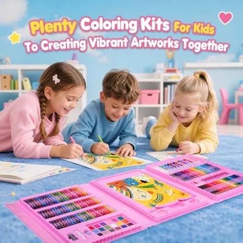 homicozy Unicorn Art Case Drawing Kit for Kids 243 PCS | Includes Easel, Crayons, Pencils, Markers, Coloring Book, Stickers thumbnail 5