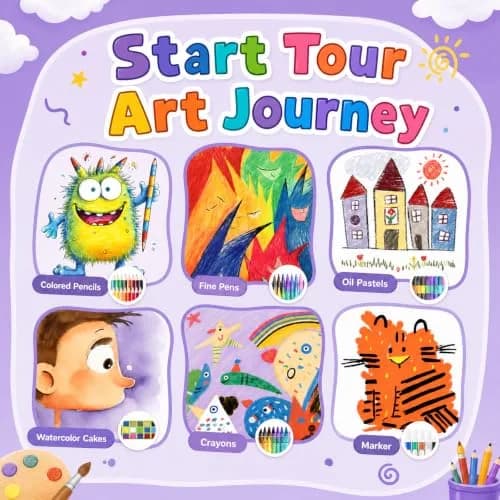 homicozy Art Supplies for Kids Ages 4-12 | Mermaid Drawing Sets with Double Sided Easel (243 pcs, Portable) thumbnail 6