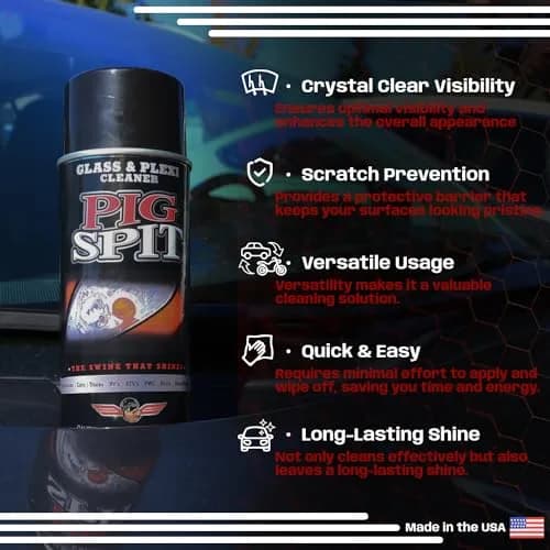 Pig Spit Glass Cleaner 13 oz. | Streak-Free Shine for Automotive & Home Use thumbnail 2